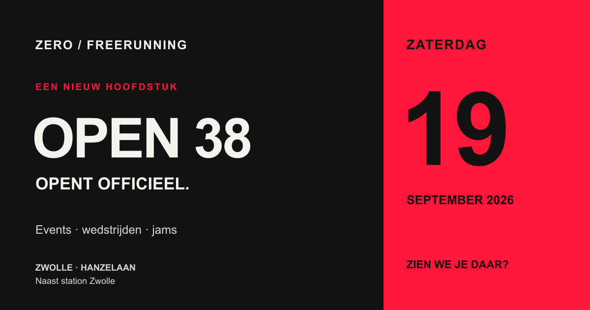 Open 38 opent officieel op zaterdag 19 september 2026 aan de Hanzelaan in Zwolle, naast station Zwolle.